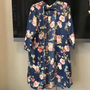Blue floral kimono